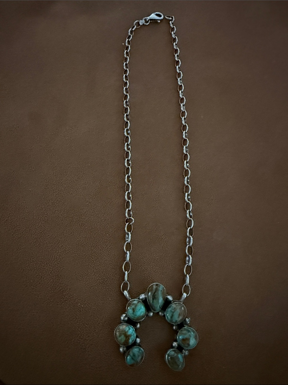 Sterling Silver Turquoise Statement Necklace - Silver & Blue-Green
